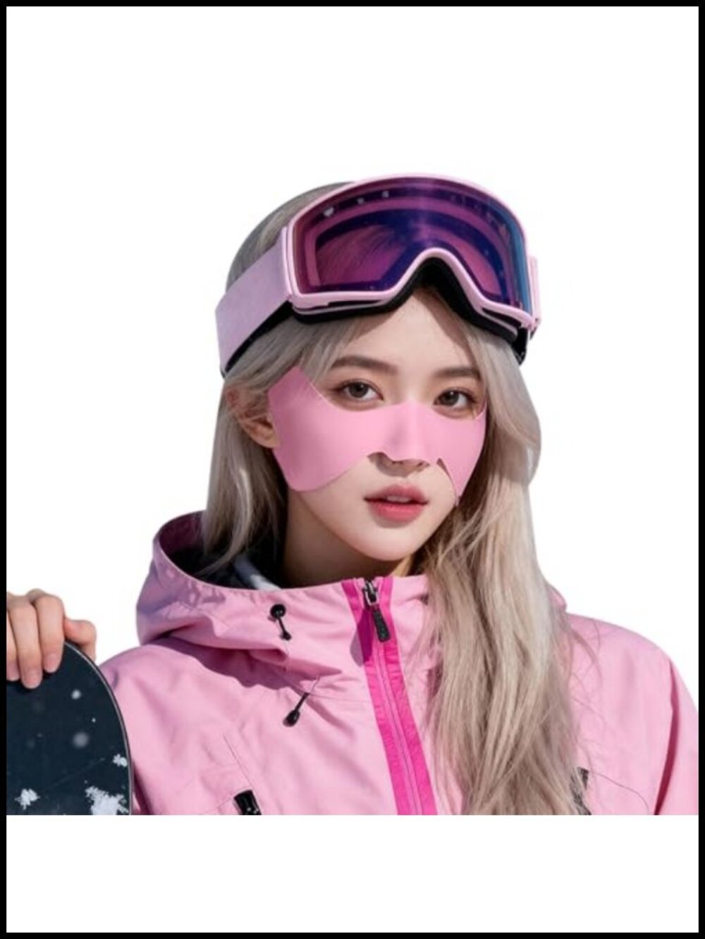 2 Pack Ski Half Mask Thermal Face Masks Fleece Antifreeze